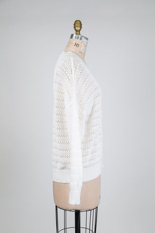 White knitted cardigan with openwork stripes (6)