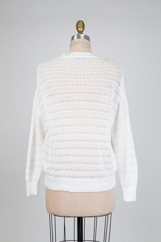 White knitted cardigan with openwork stripes (6)