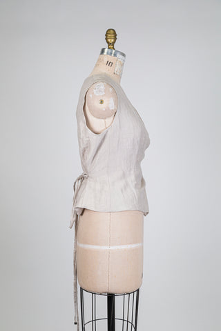 Gilet tailleur crème cache-coeur (6)