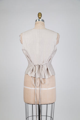 Gilet tailleur crème cache-coeur (6)