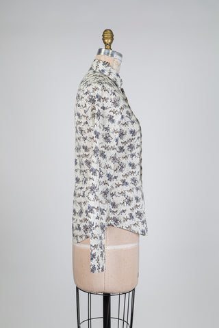 Chemisier crème et ses sentiers de fleurs (6)