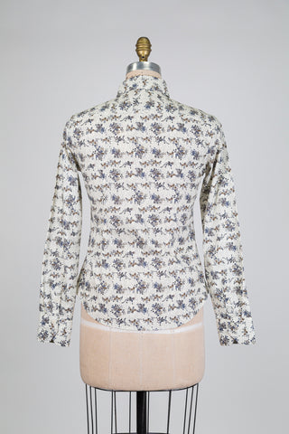 Chemisier crème et ses sentiers de fleurs (6)