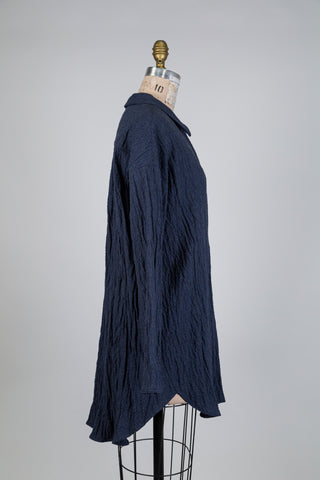 Oversized blue and black houndstooth blouse (S)