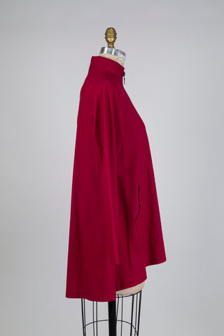 Veste trapèze rouge cerise (S)