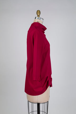 Tunique à fronces rouge cerise (S)