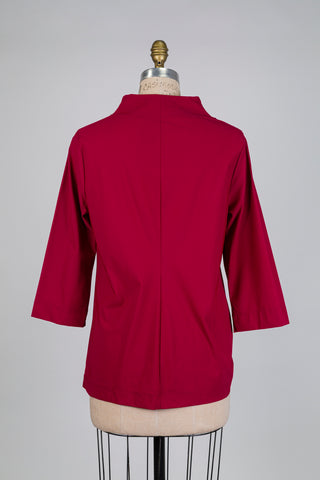 Tunique à fronces rouge cerise (S)