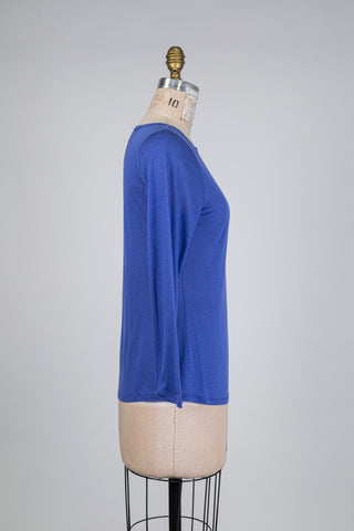 Indigo blue long-sleeved T-shirt (6)