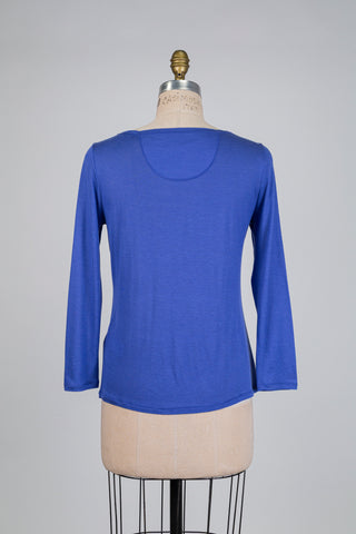 Indigo blue long-sleeved T-shirt (6)