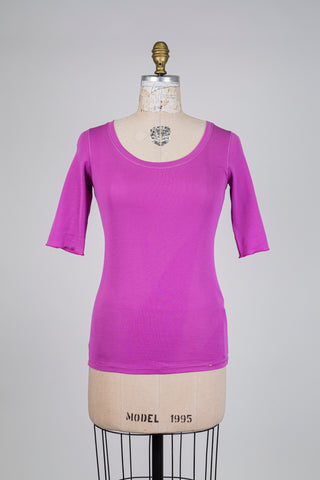 T-shirt mauve manches 3/4 (XS-L)