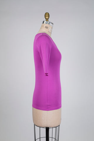 T-shirt mauve manches 3/4 (XS-L)
