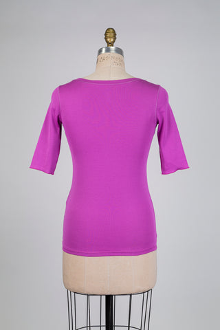 T-shirt mauve manches 3/4 (XS-L)