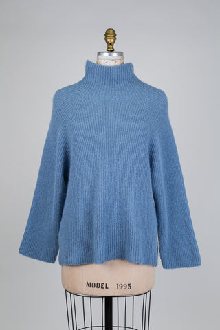 Steel blue wool sweater (S)