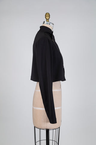 Veste spencer noir à double zip (L)