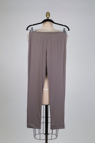 Pantalon legging gris à ourlet à revers (S)