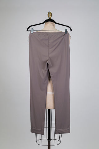Grey legging trousers with turn-up hem (S)