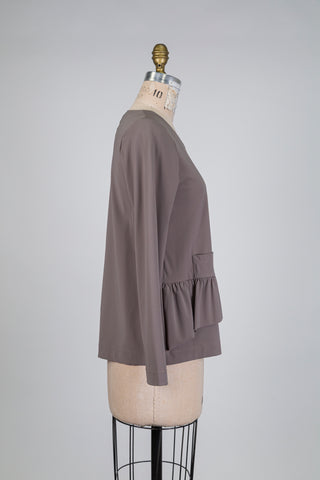 Chandail à basque plissée superposée (S)