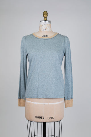Blue long-sleeved T-shirt with wool insert (6)