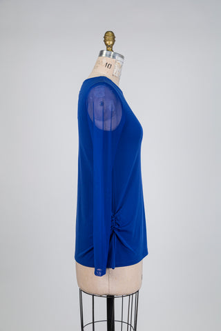 Chandail bleu cobalt bimatière (S)