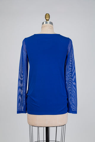 Chandail bleu cobalt bimatière (S)