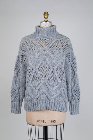 Grey knit turtleneck sweater (6)