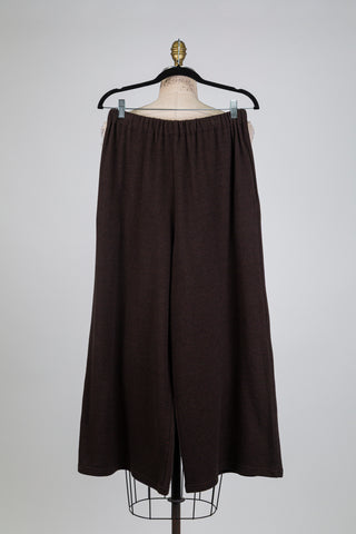 Pantalon brun moelleux à jambe large (S)