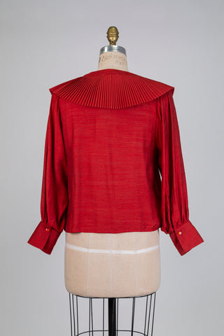 Blouse orange feu col crinière indomptable (S)