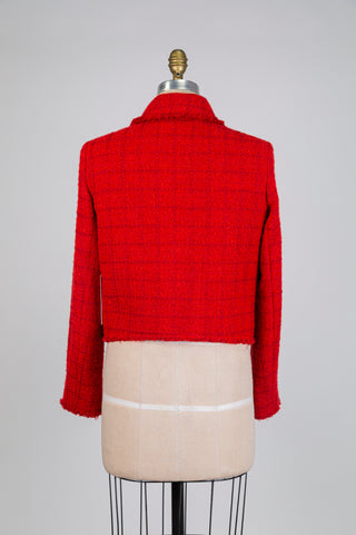 Veste en tweed orange feu zip or (6)