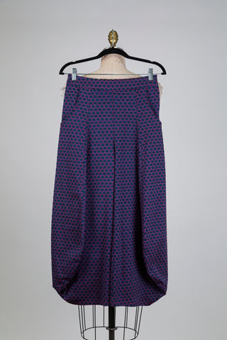 Mauve balloon pants with green dots (S)
