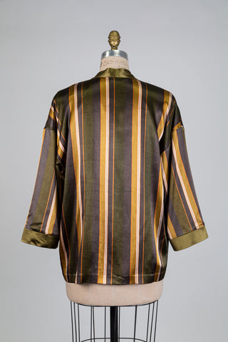 Veste kimono à rayures satinées (S)
