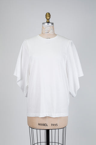 T-shirt blanc à manches papillon (S/M/L)