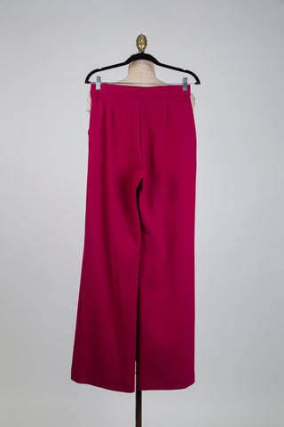Pantalon tailleur moelleux rose framboise (4-6-10)