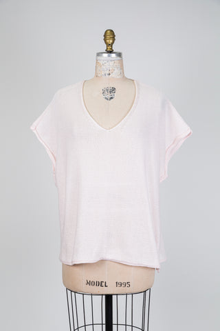 Débardeur en maille ajourée rose scintillant (14/18)