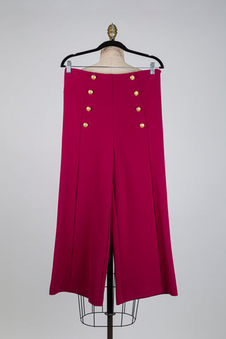 Raspberry pink wide-leg pants (2-8-12)