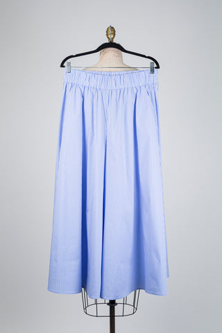 Blue and white pinstripe culottes (M/L)
