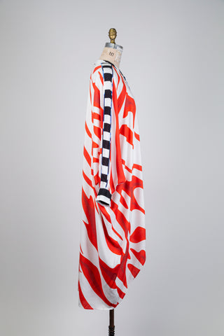 White double zebra print shirt dress (S/M-L/XL)