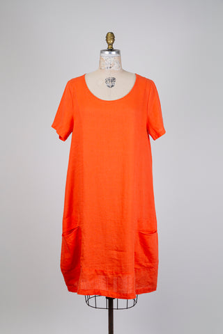 Robe en lin orange (M)