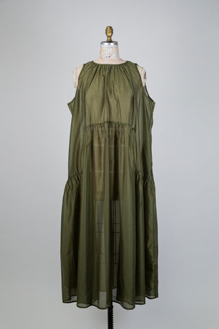 Robe en mousseline vert olive (14/18)