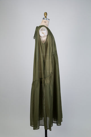 Robe en mousseline vert olive (14/18)