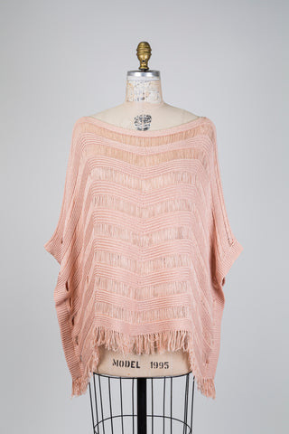 Pink fringed poncho top (14/18)