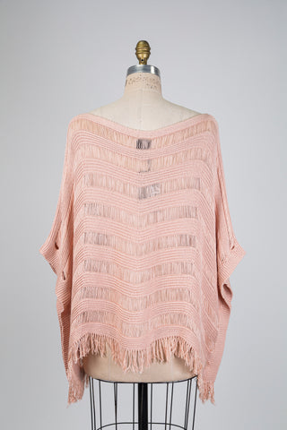 Pink fringed poncho top (14/18)