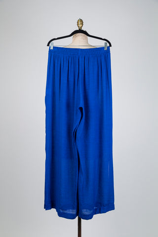 Royal Blue Flowy Slit Trousers (8)