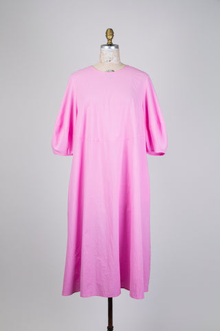 Robe rose vibrant coupe ample (S)