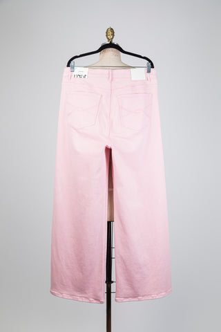 Pantalon à jambe large en denim rose (14)