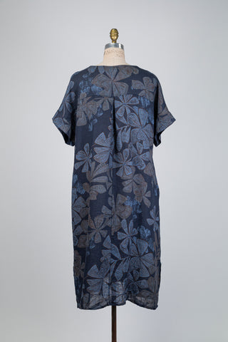 Robe marine à feuillage tropical (TU)