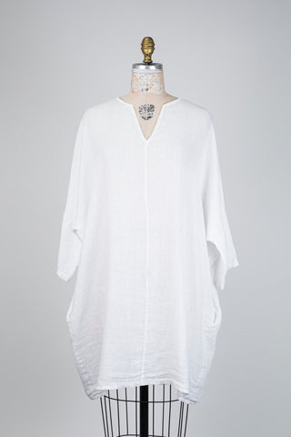White tunic with buttoned back (OS)