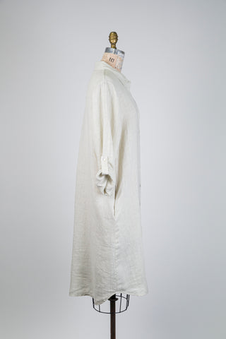 Robe chemisier beige à relief floral (S/M à L/XL)