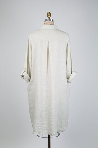 Robe chemisier beige à relief floral (S/M à L/XL)