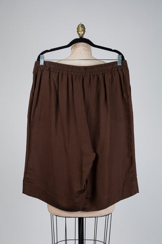 Chocolate Brown Flowy Bermuda Shorts (L)