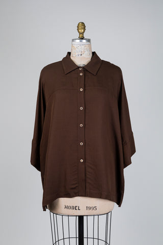 Chocolate brown fluid blouse (US 14/16)