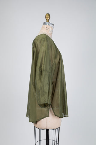 Blouse kaki à manches ballon (14/16)
